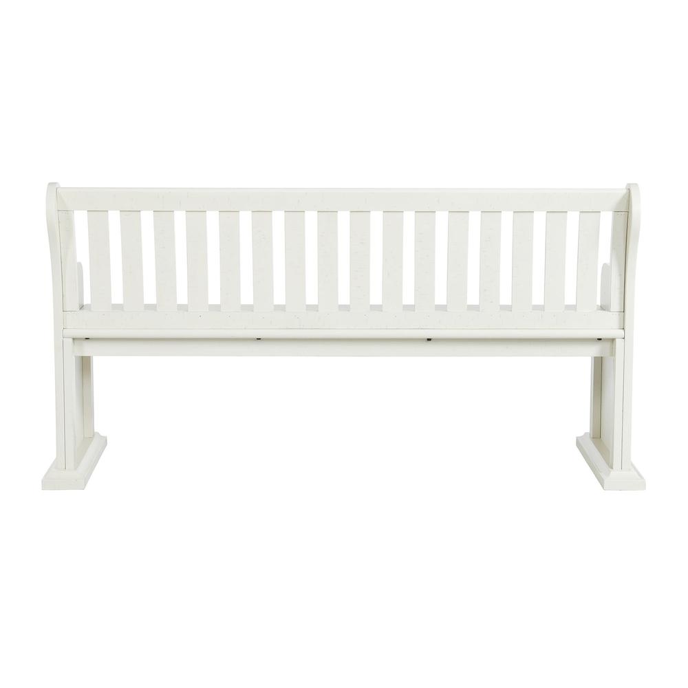 Picket House Furnishings Stanford Pew Bench in White. Picture 7