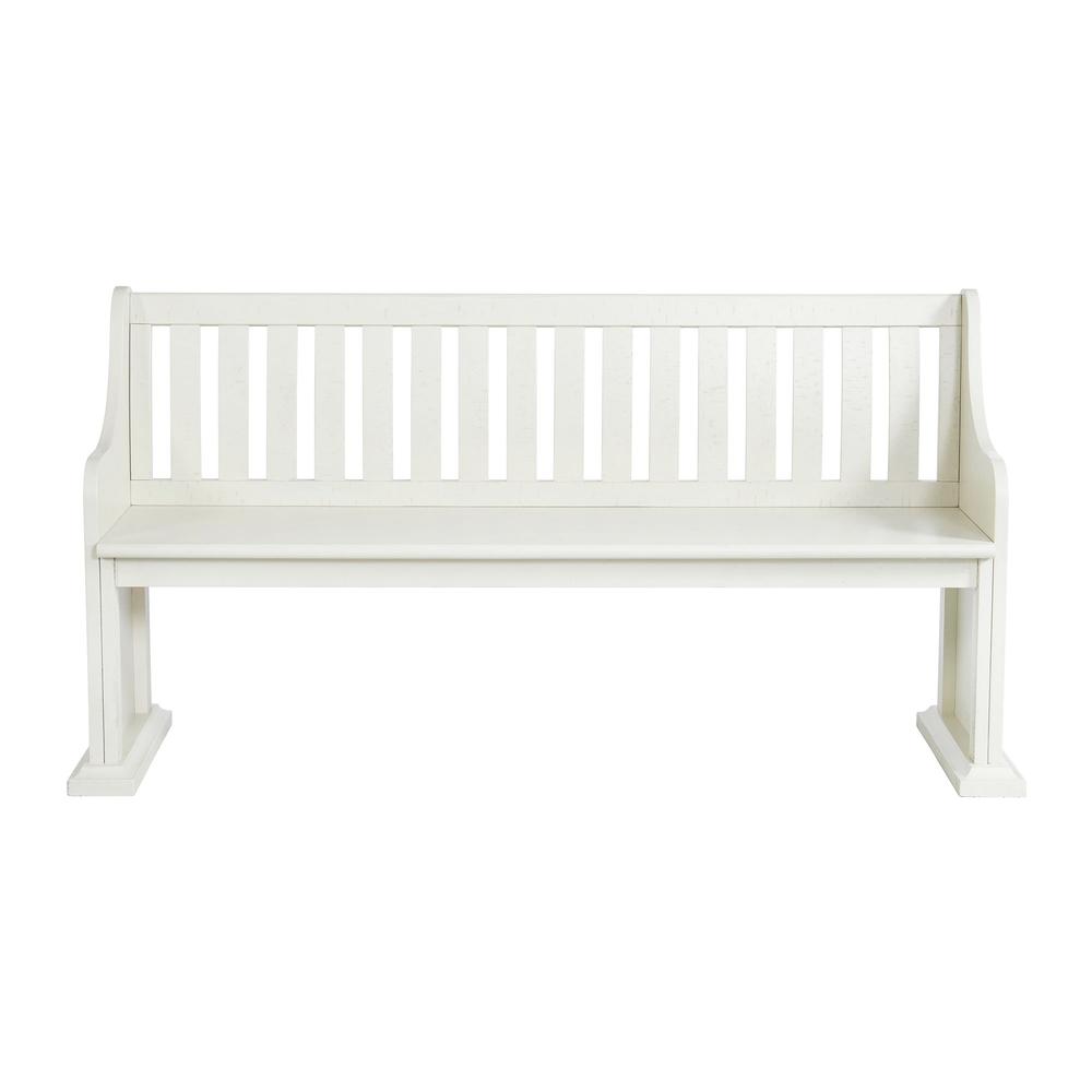Picket House Furnishings Stanford Pew Bench in White. Picture 5