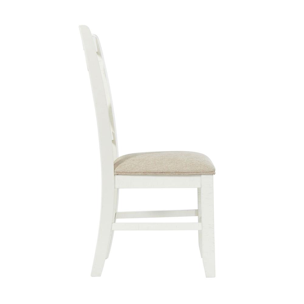 Picket House Furnishings Stanford Wooden Swirl Back Side Chair Set in White. Picture 6