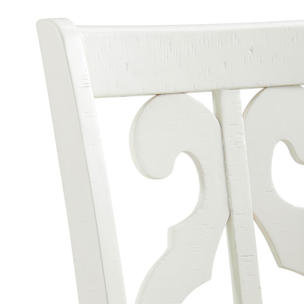 Picket House Furnishings Stanford Wooden Swirl Back Side Chair Set in White. Picture 8