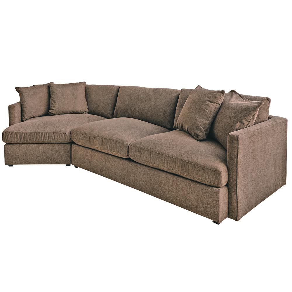 Picket House Furnishings Maddox Left Arm Facing 2PC Sectional Set with Cuddler in Cocoa. Picture 1