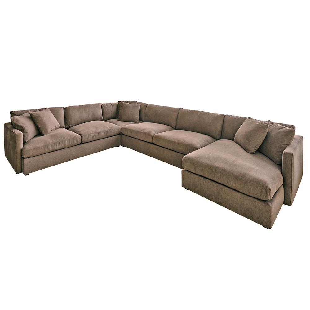 Picket House Furnishings Maddox Right Arm Facing 4PC Sectional Set in Cocoa. The main picture.