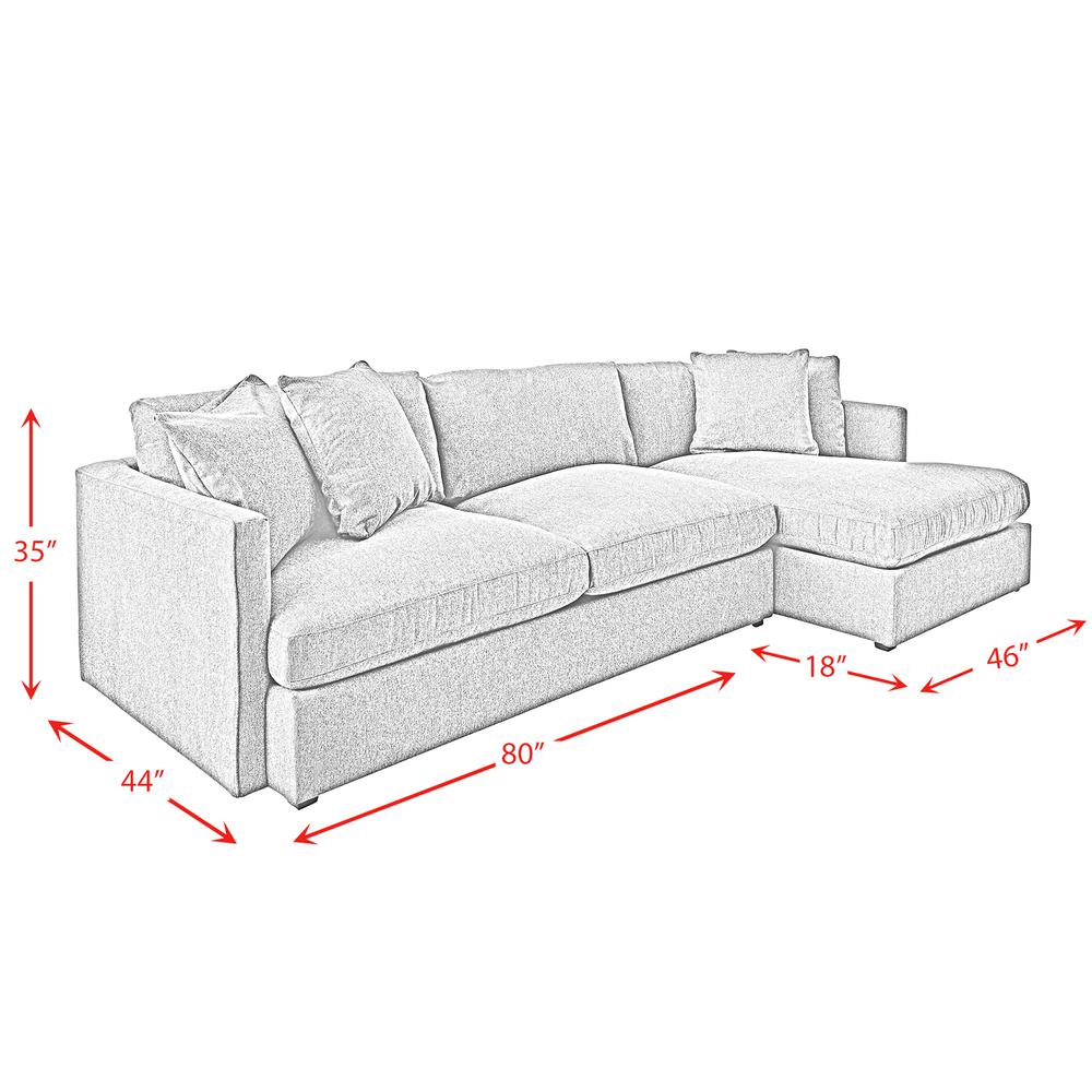 Picket House Furnishings Maddox Right Arm Facing 2PC Sectional Set with Chaise in Cocoa. Picture 3