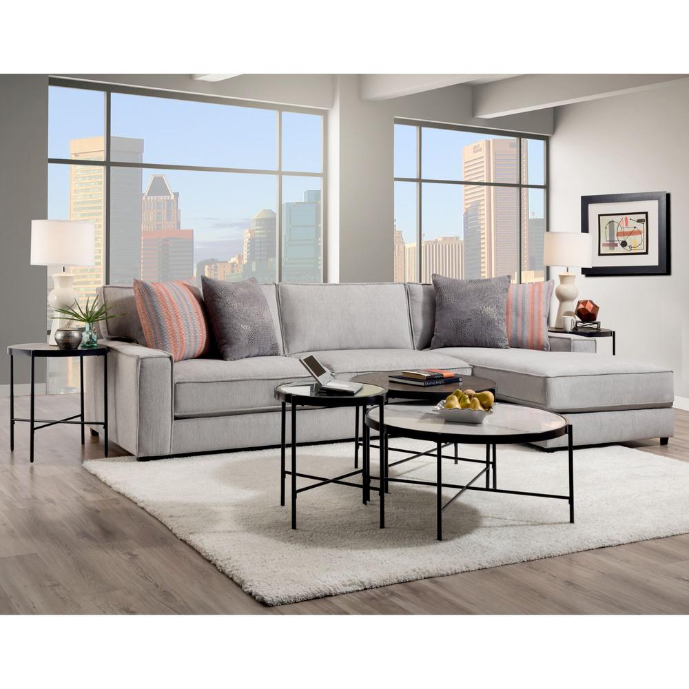 Evelyn 2PC Sectional with RHF Chaise in Candor Ash and 4 Pillows. Picture 7