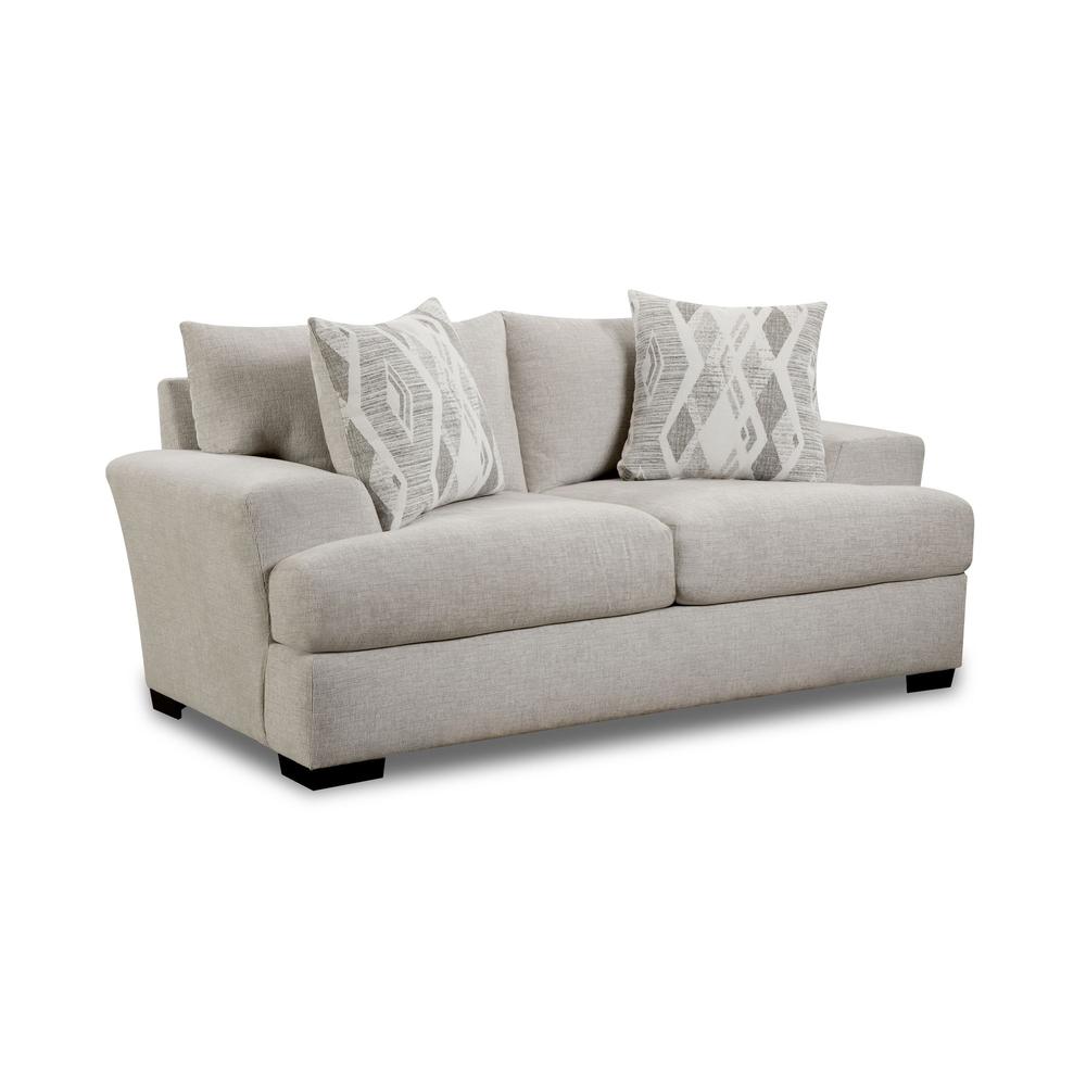 Picket House Furnishings Rowan Loveseat in Fentasy Silver with 2  Pillows. Picture 2