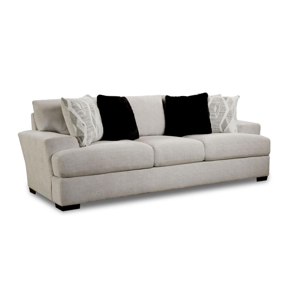 Picket House Furnishings Rowan Sofa in Fentasy Silver with 4 Pillows. Picture 2