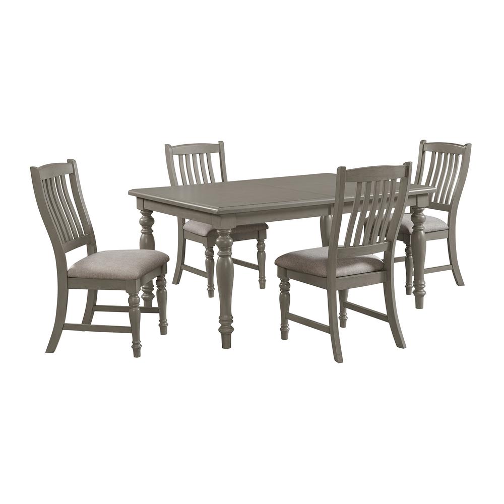 Fairwood 5PC Dining Set in Grey-Table & Four Chairs. Picture 1