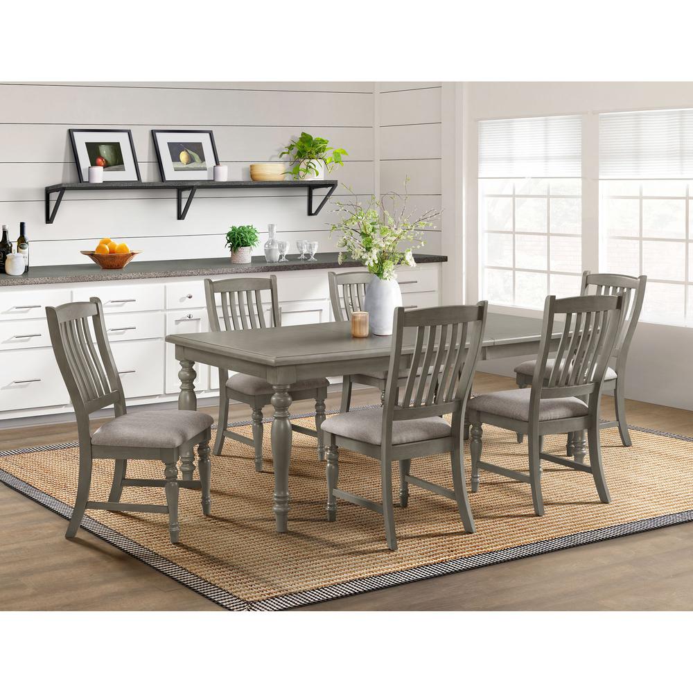 Fairwood 7PC Dining Set in Grey-Table & Six Chairs. Picture 12