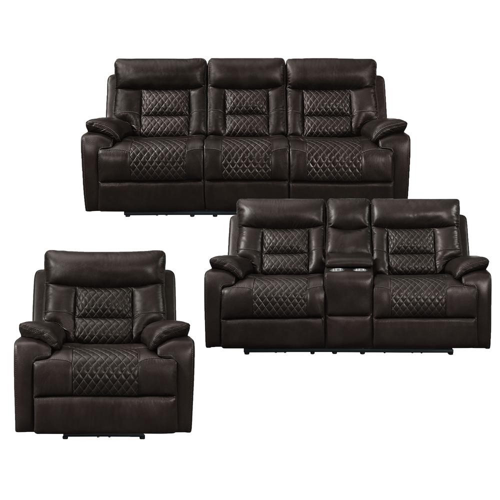 Campo 3PC Living Room Set in Pebble Brown-Sofa,Loveseat & Recliner. Picture 1