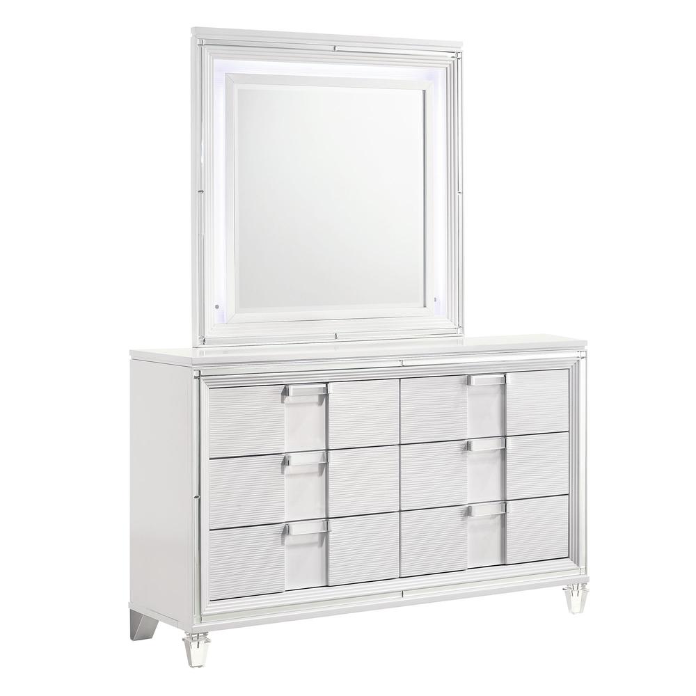 Charlotte Youth Dresser & Mirror Set in White. Picture 1