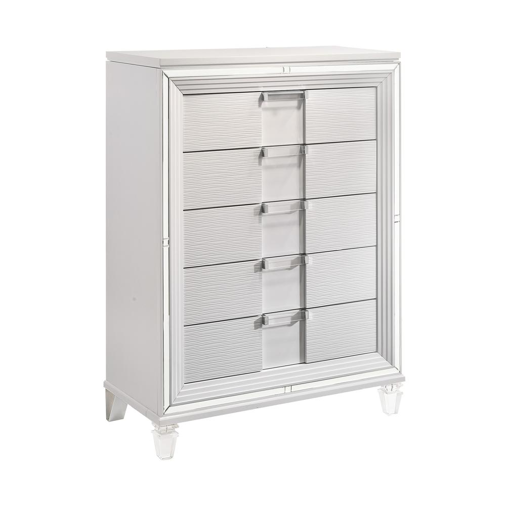 Picket House Furnishings Charlotte 5-Drawer Flip-Top Chest in White. Picture 2