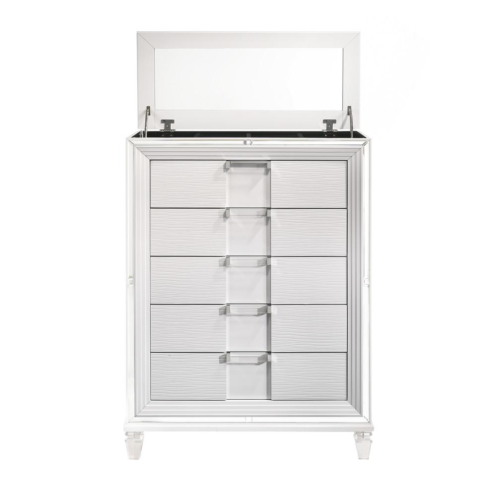 Picket House Furnishings Charlotte 5-Drawer Flip-Top Chest in White. Picture 5