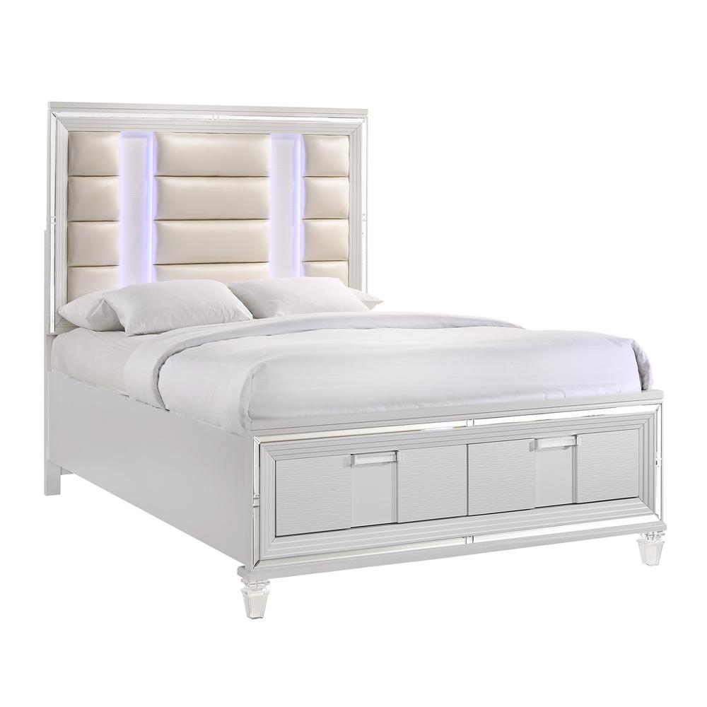 Picket House Furnishings Charlotte 2-Drawer Queen Storage Bed in White. Picture 2