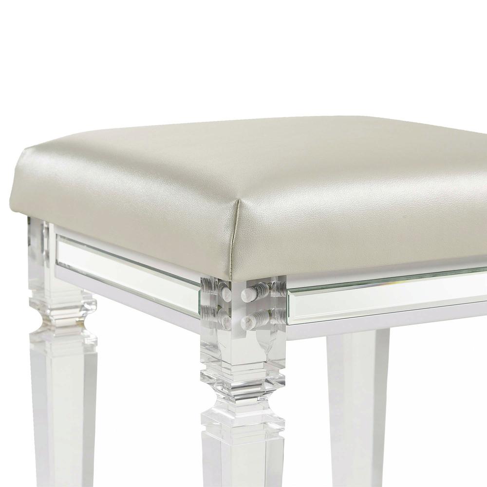 Picket House Furnishings Charlotte Vanity Stool with Acrylic Leg. Picture 6