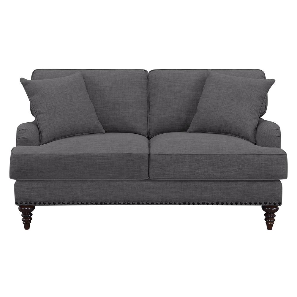 Cassandra Loveseat in Charcoal. Picture 6