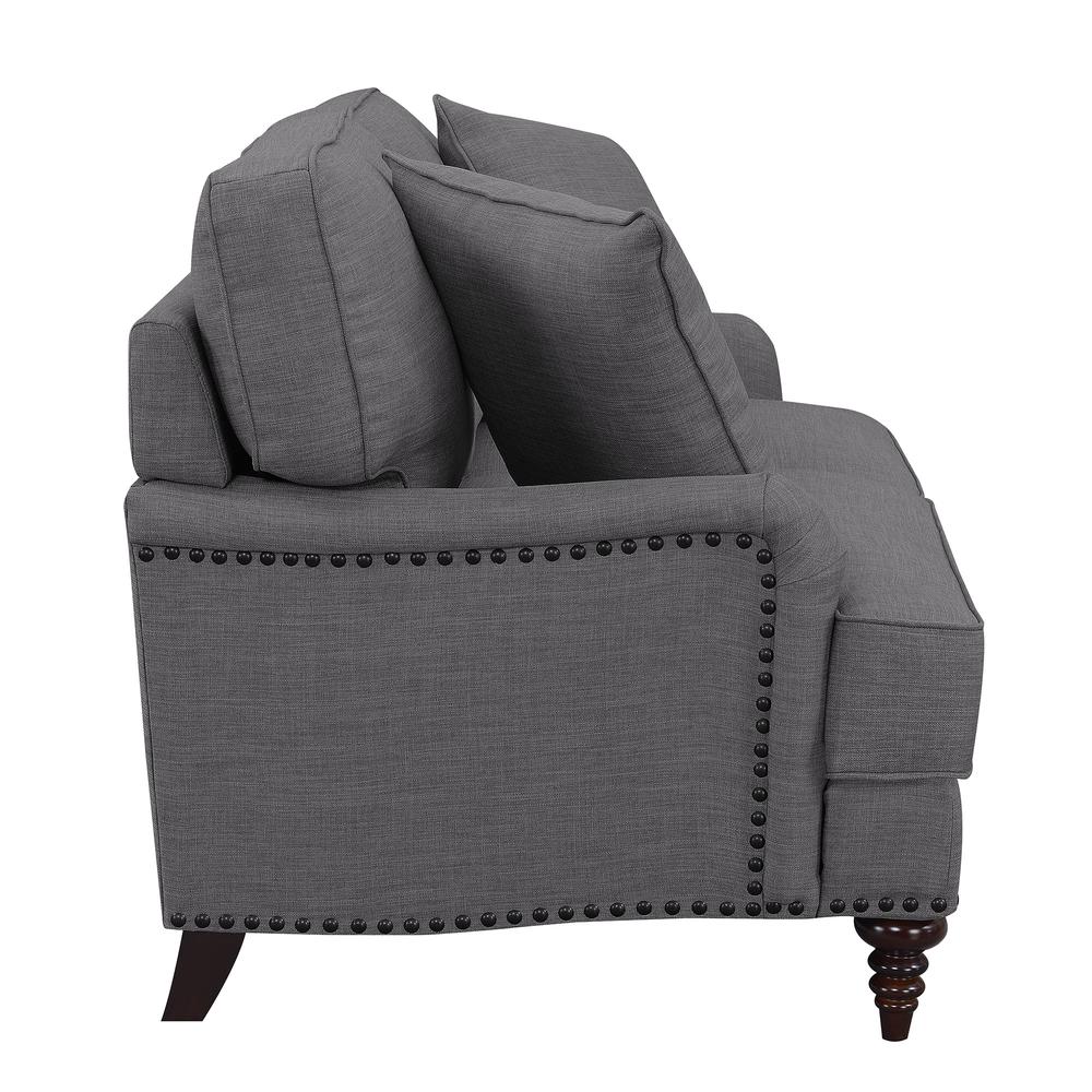 Cassandra Loveseat in Charcoal. Picture 7