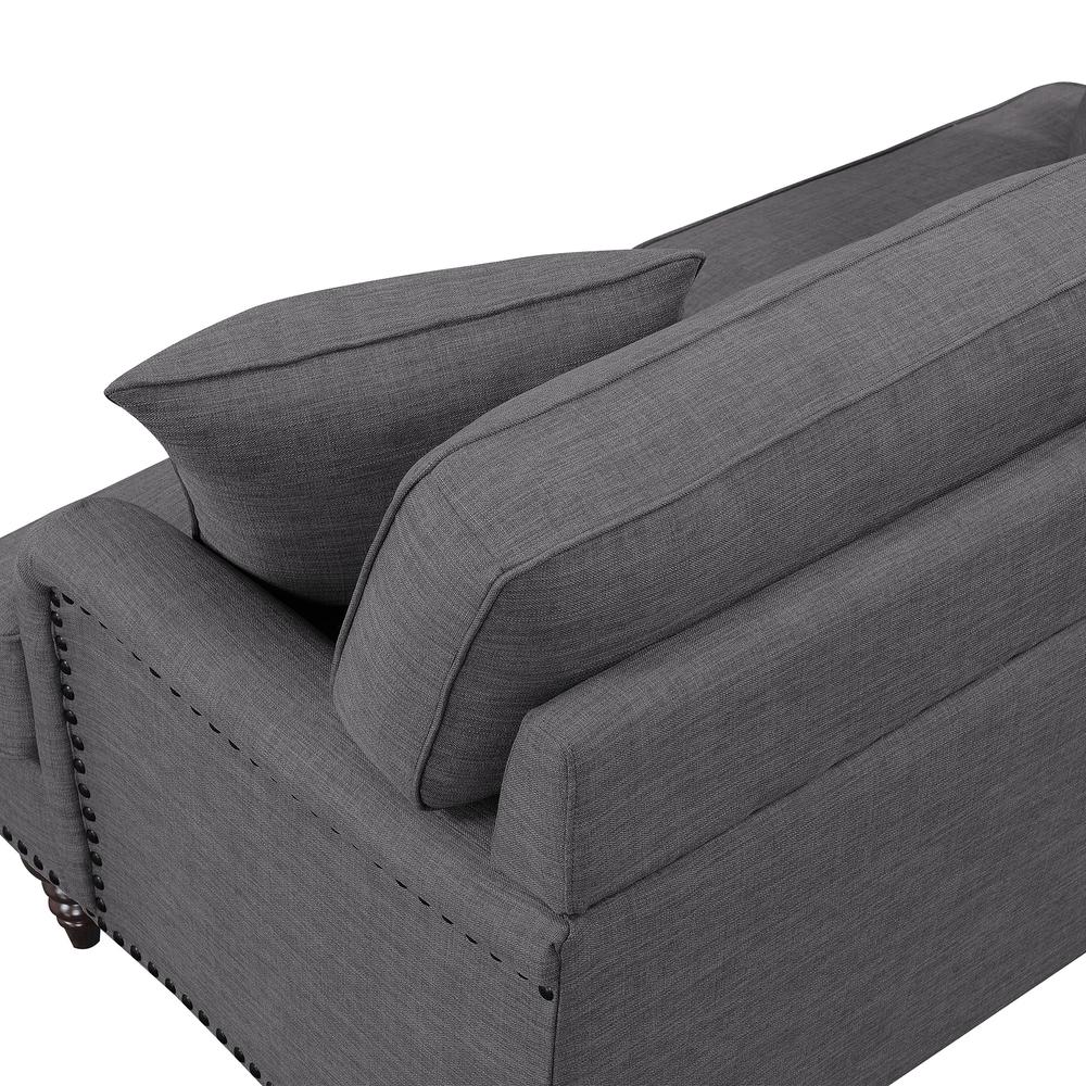 Cassandra Loveseat in Charcoal. Picture 11