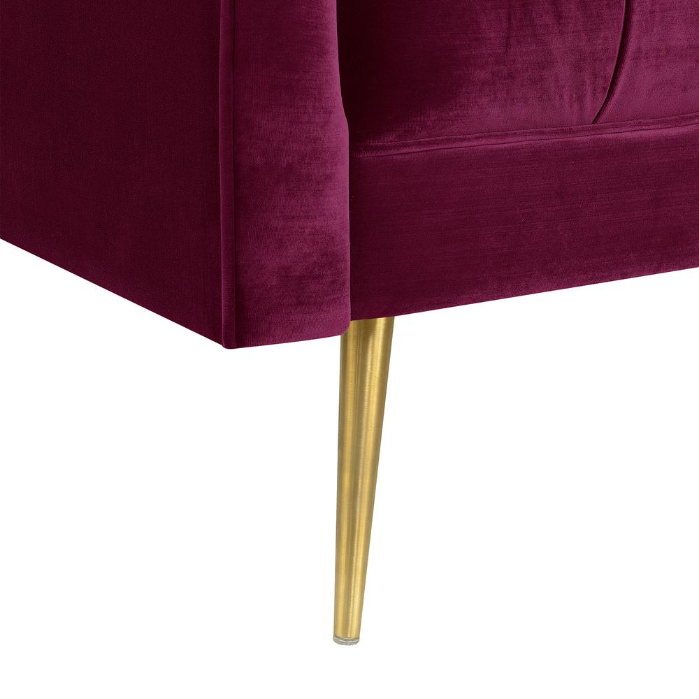 Reese Button Tufted Accent Chair with Gold Legs. Picture 3