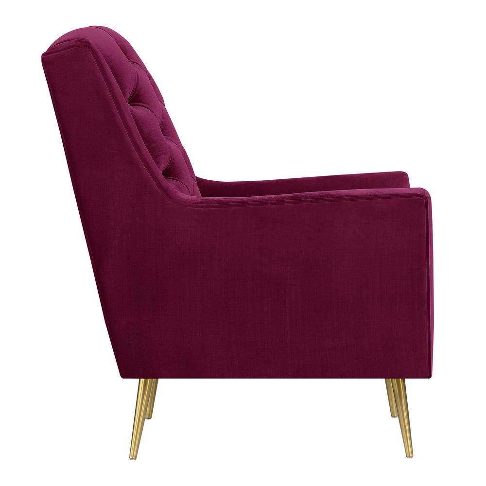 Reese Button Tufted Accent Chair with Gold Legs. Picture 7