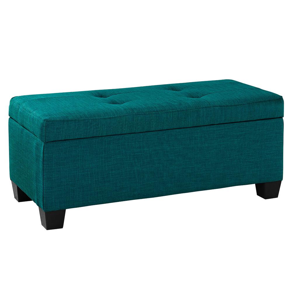 Picket House Furnishings Everett 3PK Storage Ottoman in Teal. Picture 3