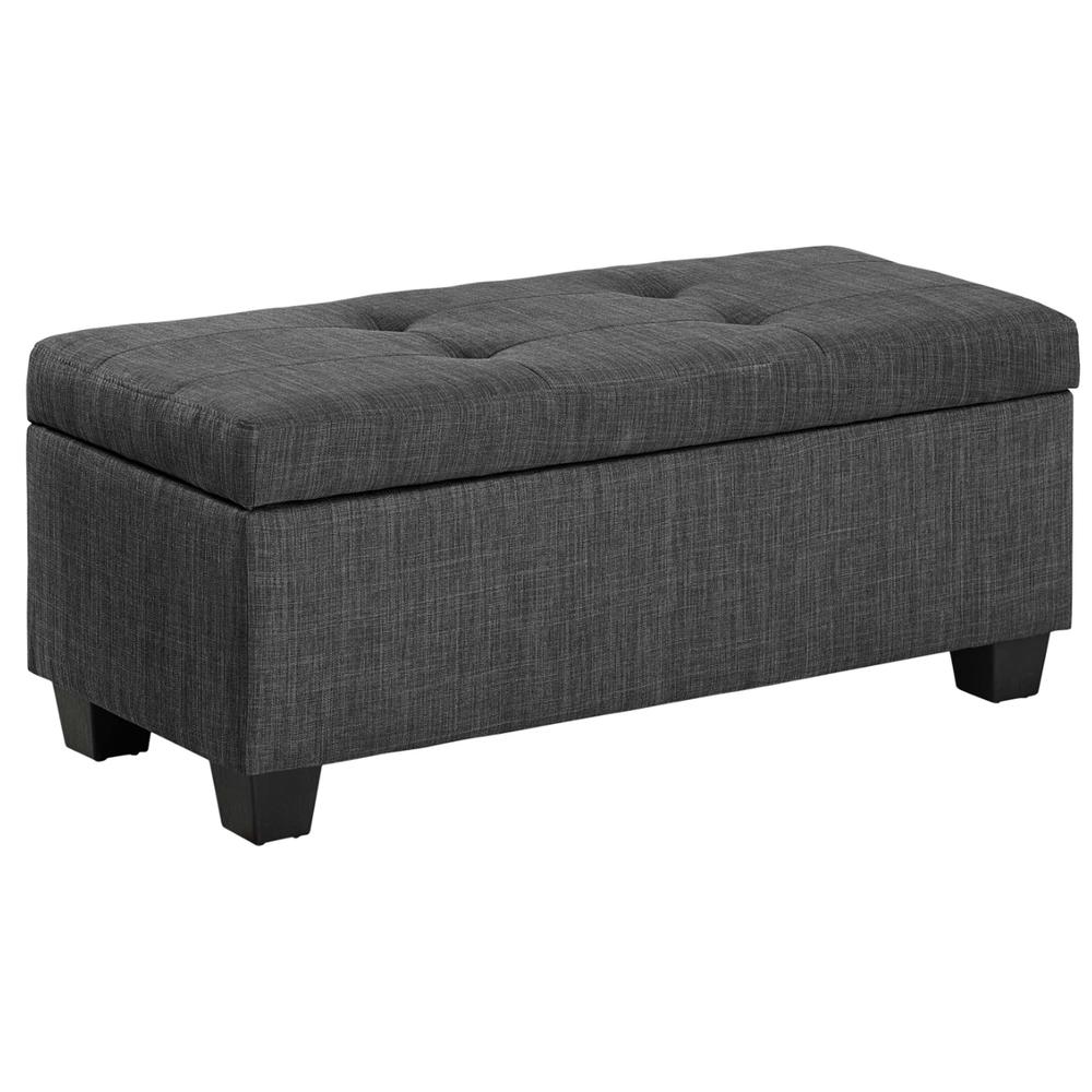 Picket House Furnishings Everett 3PK Storage Ottoman in Charcoal. Picture 3
