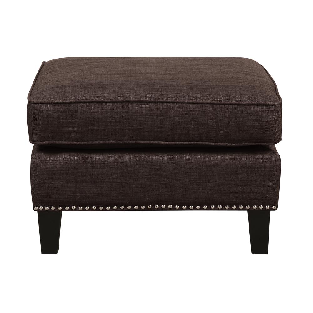 Emery Chocolate Ottoman. Picture 1