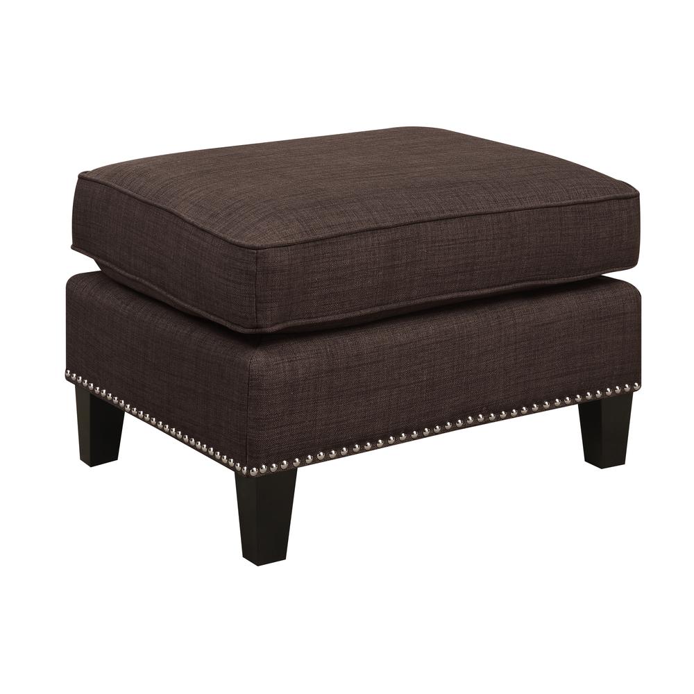 Emery Chocolate Ottoman. Picture 2