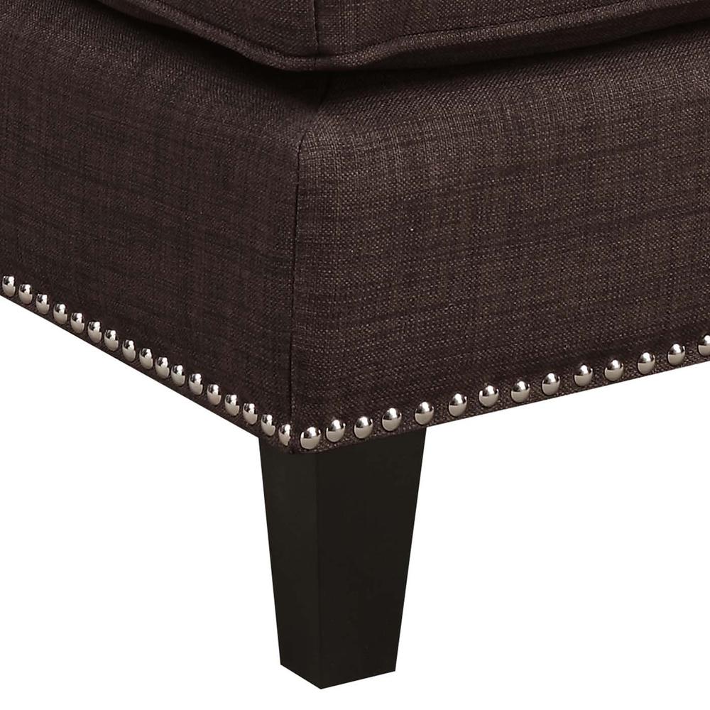 Emery Chocolate Ottoman. Picture 5