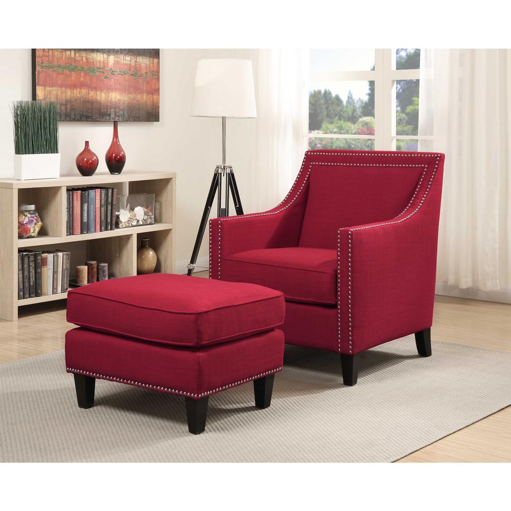 Emery Berry Chair & Ottoman. The main picture.