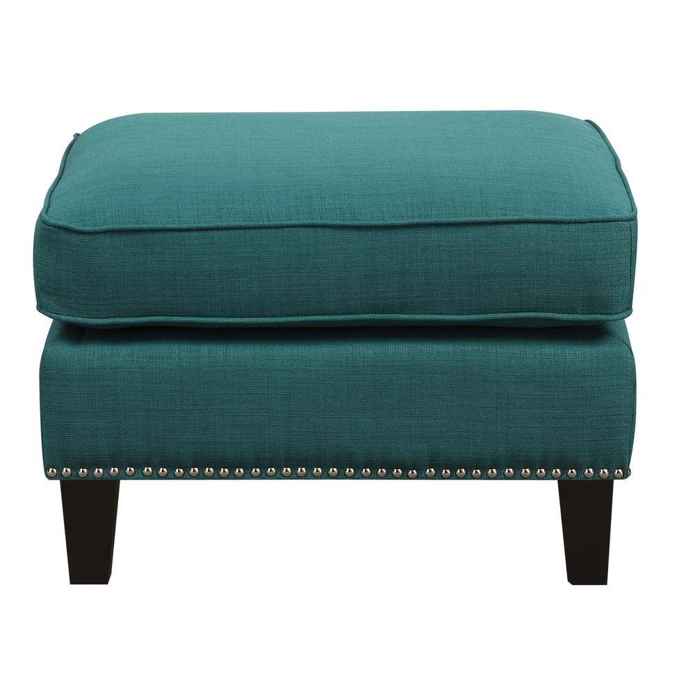 Emery Teal Ottoman. Picture 6