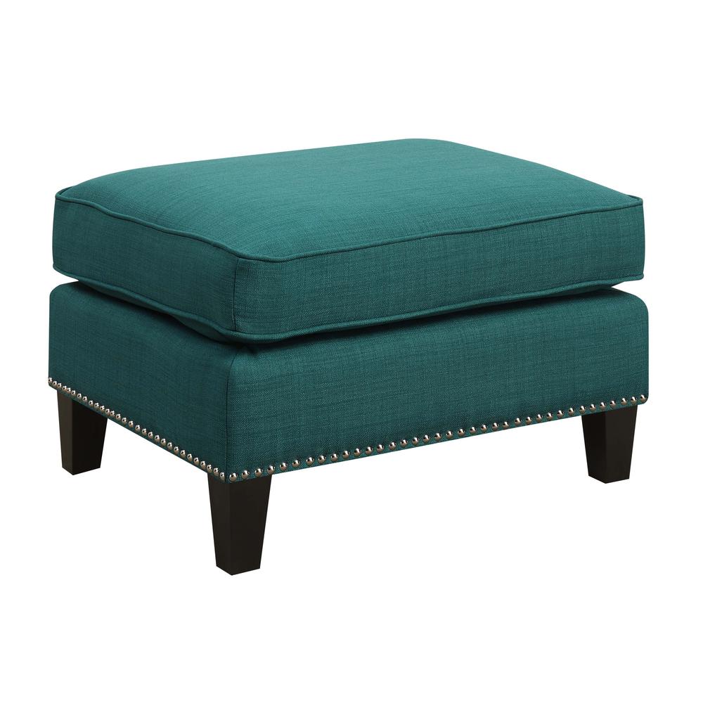 Emery Teal Ottoman. Picture 1