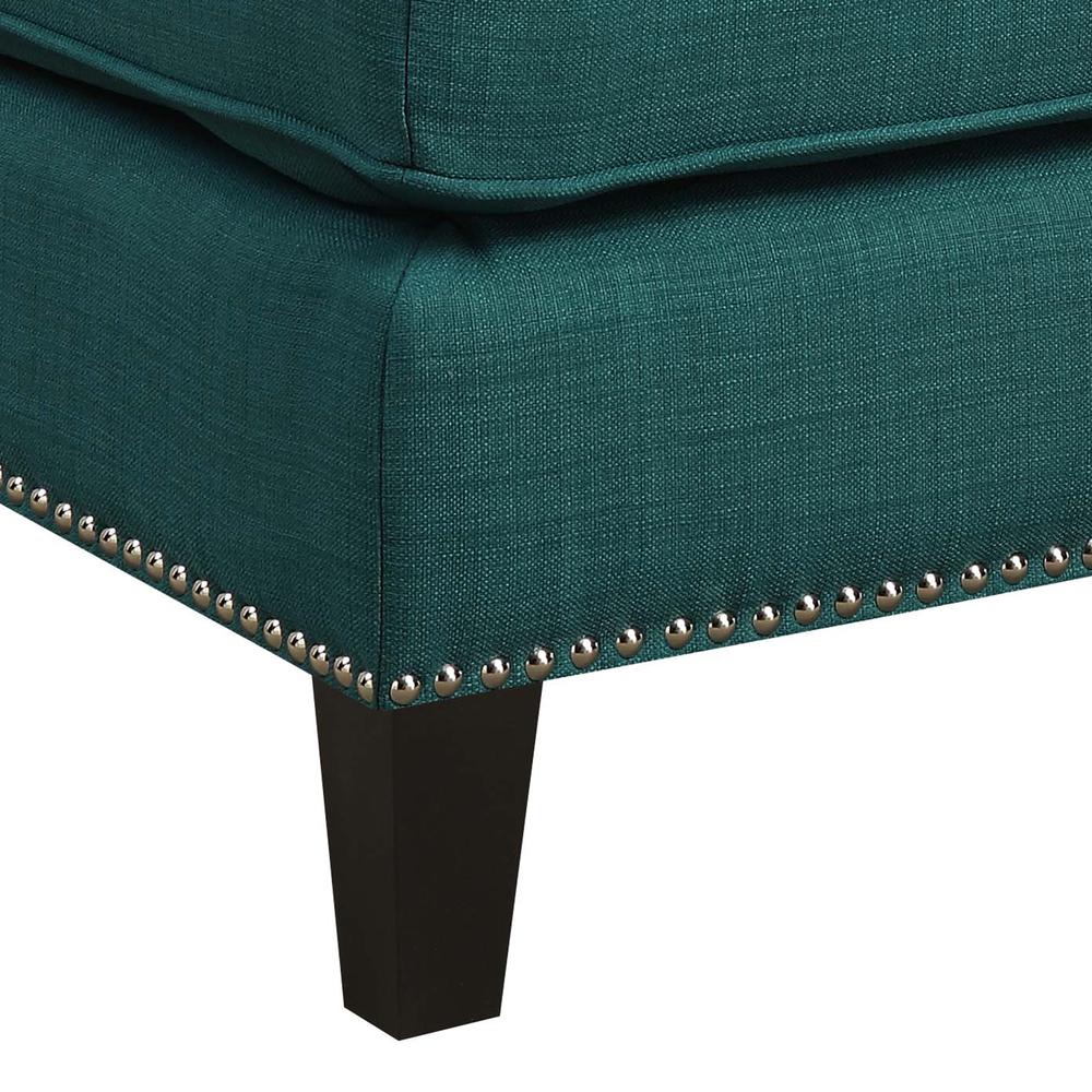 Emery Teal Ottoman. Picture 4