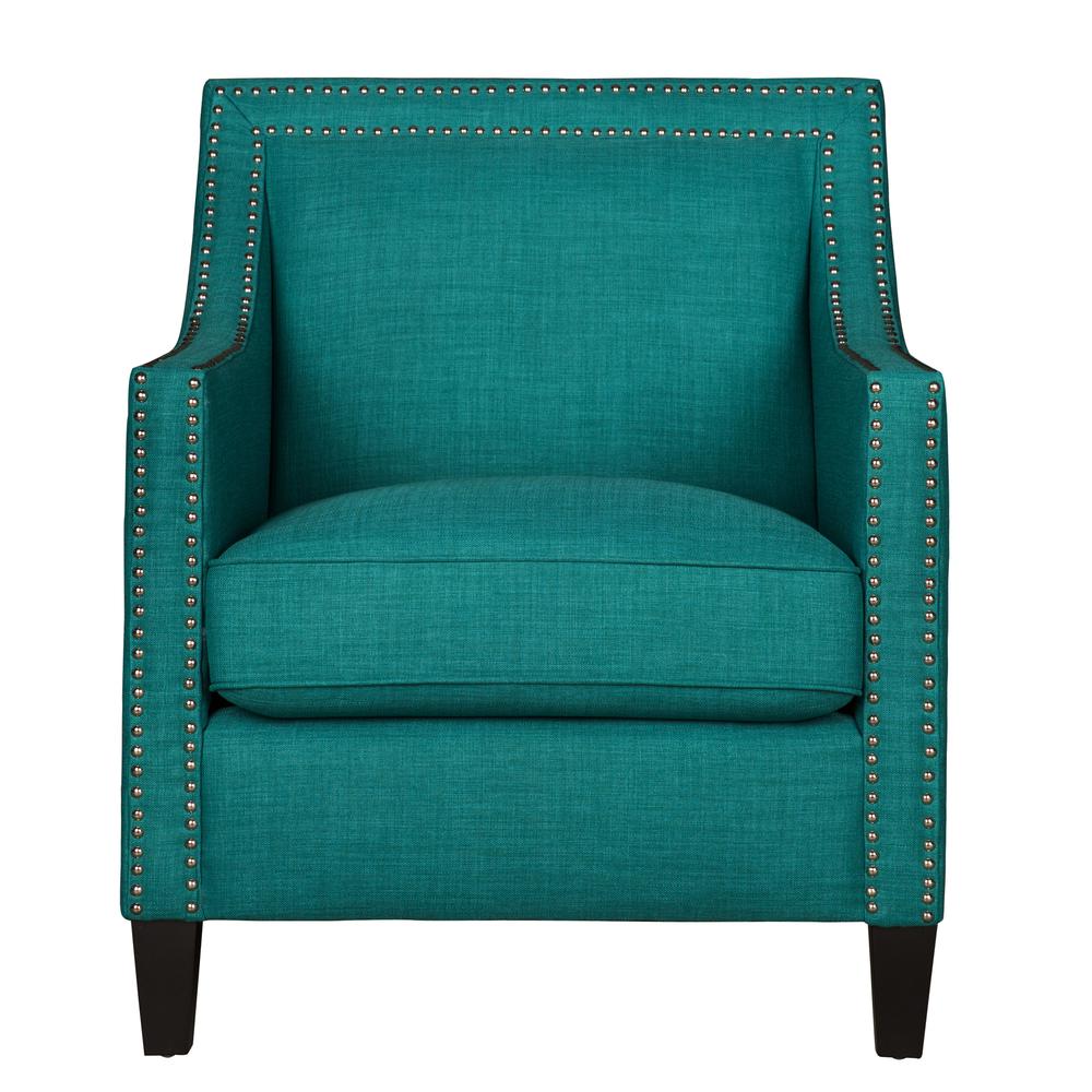 Emery Teal Chair & Ottoman. Picture 1