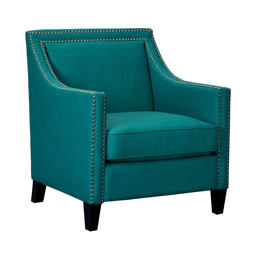 Emery Teal Chair & Ottoman. Picture 8