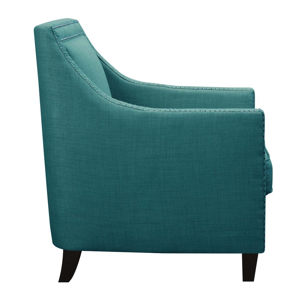 Emery Teal Chair & Ottoman. Picture 9