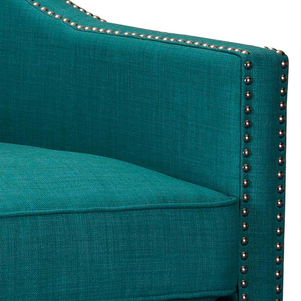 Emery Teal Chair & Ottoman. Picture 13
