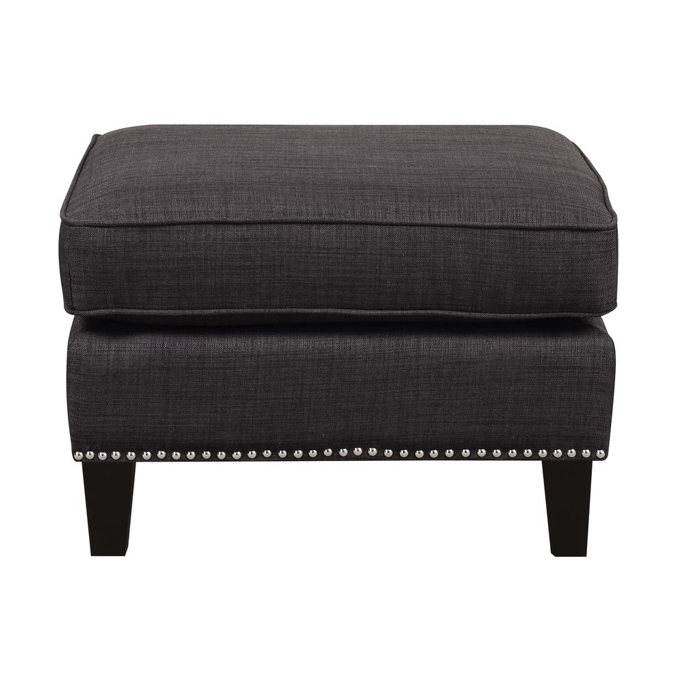Emery Charcoal Ottoman. Picture 1