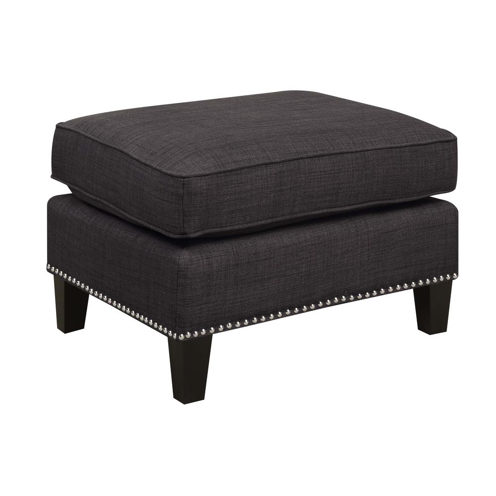 Emery Charcoal Ottoman. Picture 2