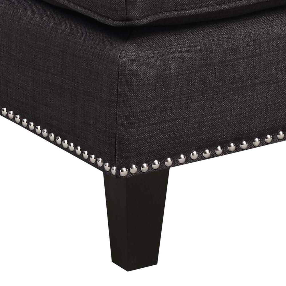 Emery Charcoal Ottoman. Picture 5