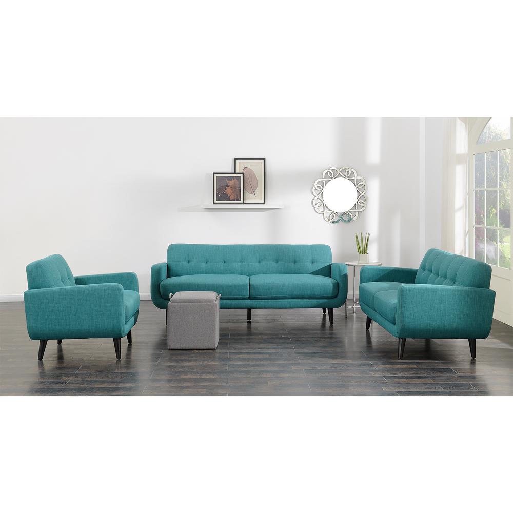 Hailey 3PC Sofa Set in Teal. Picture 1