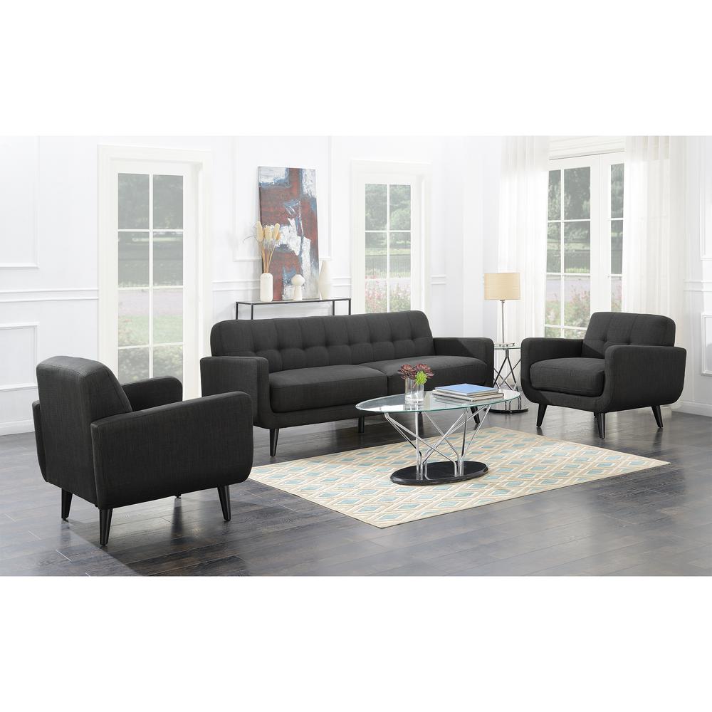 Hailey Sofa & Chair Set in Charcoal. Picture 1