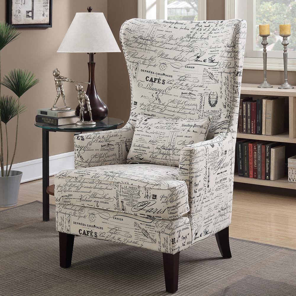 Kegan Accent Chair in French Script. Picture 4
