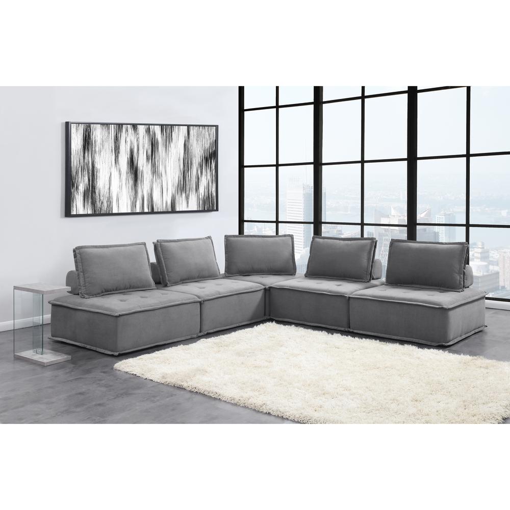 Picket House Furnishings Cube Modular Seating 5PC Sectional. Picture 1