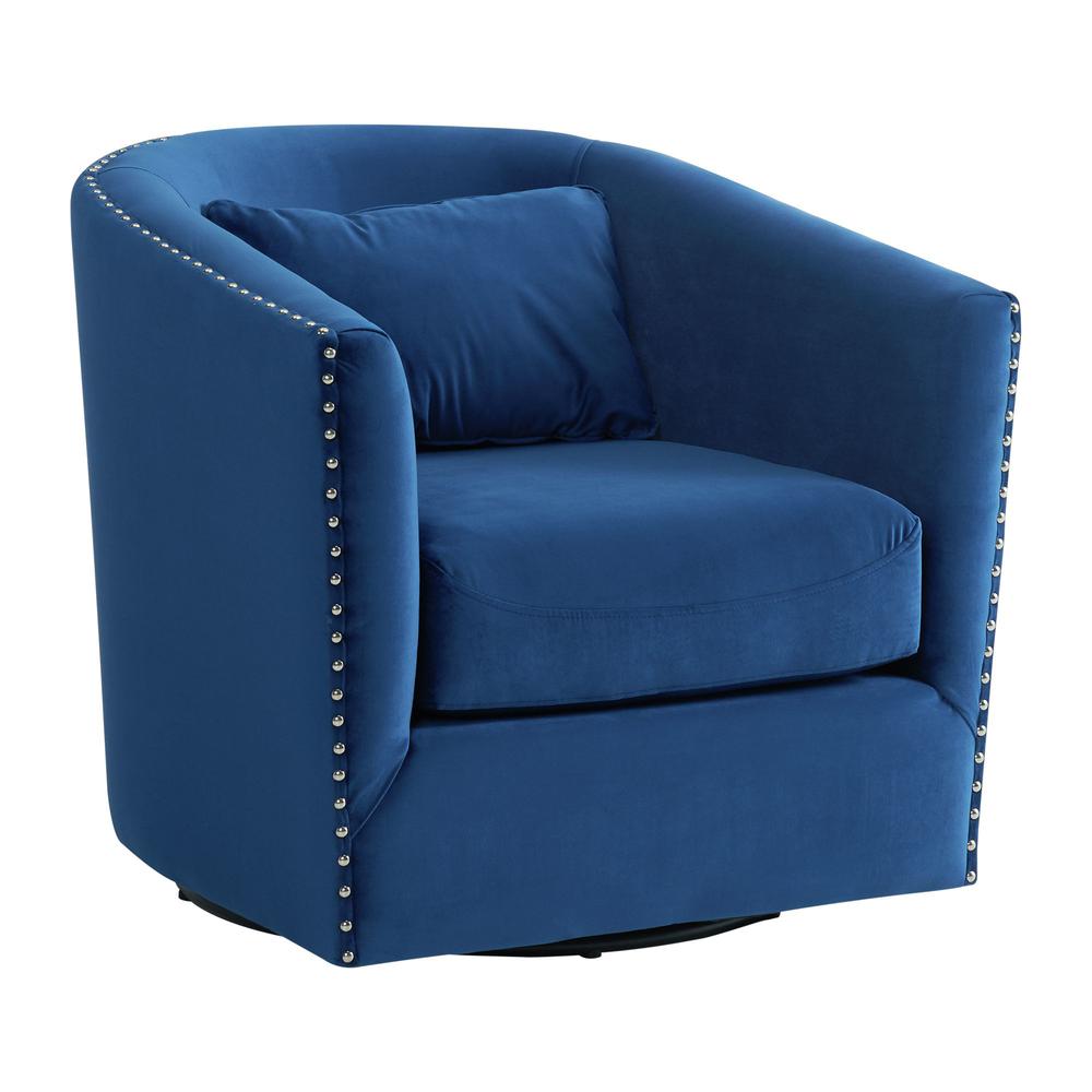 Alba Swivel Chair in Navy. Picture 1