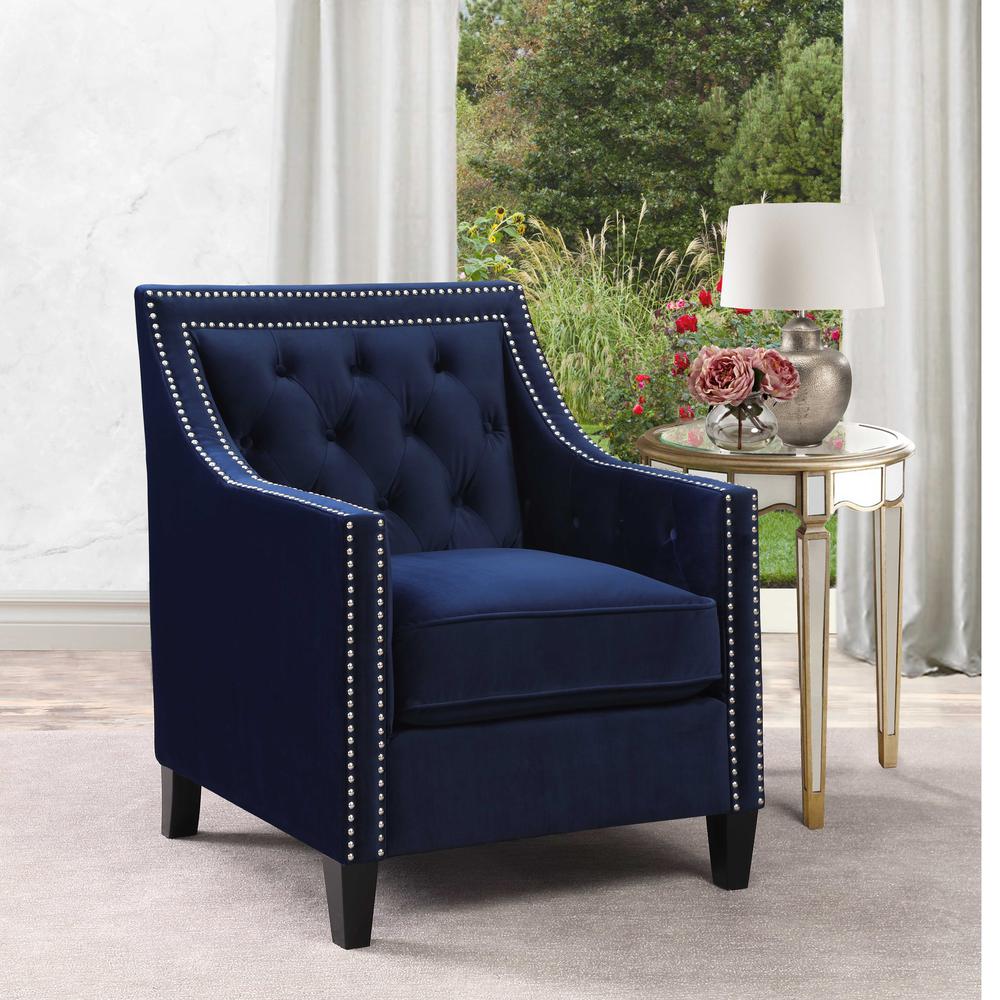 Teagan Accent Chair in Navy. Picture 3
