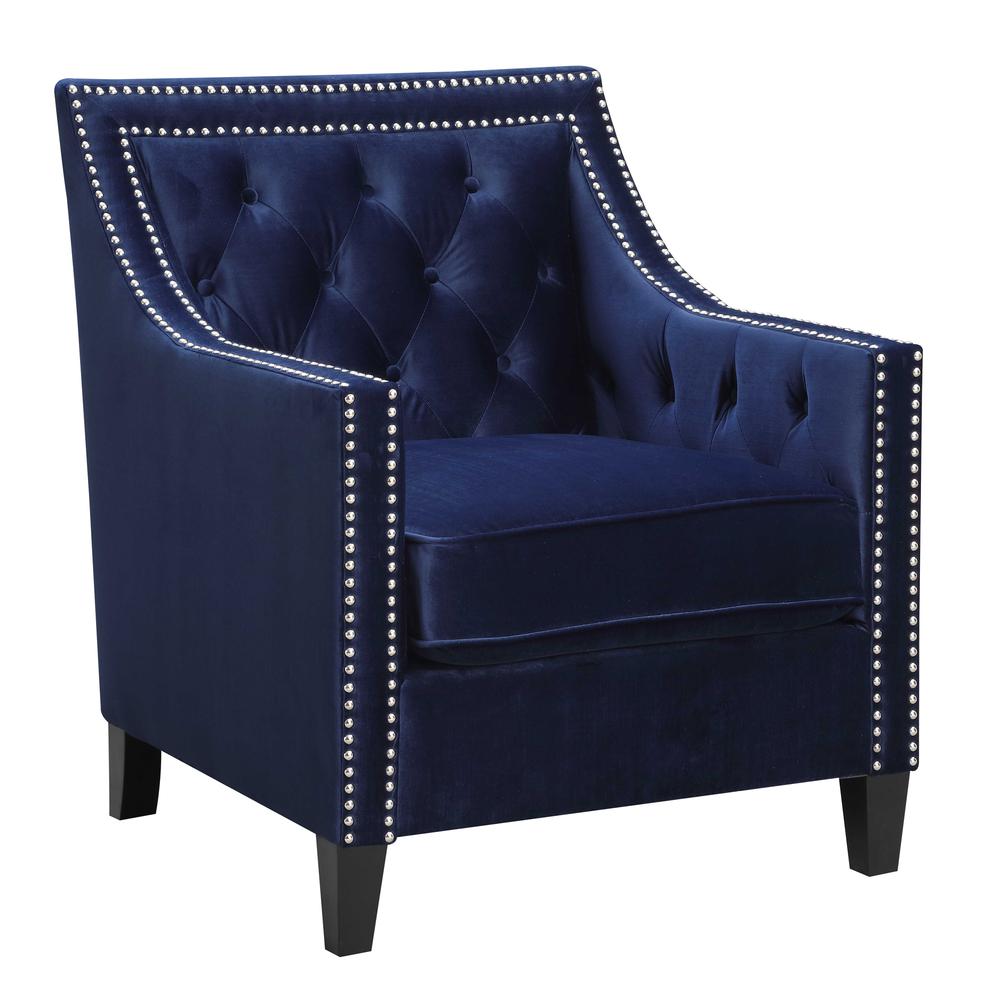 Teagan Accent Chair in Navy. Picture 4