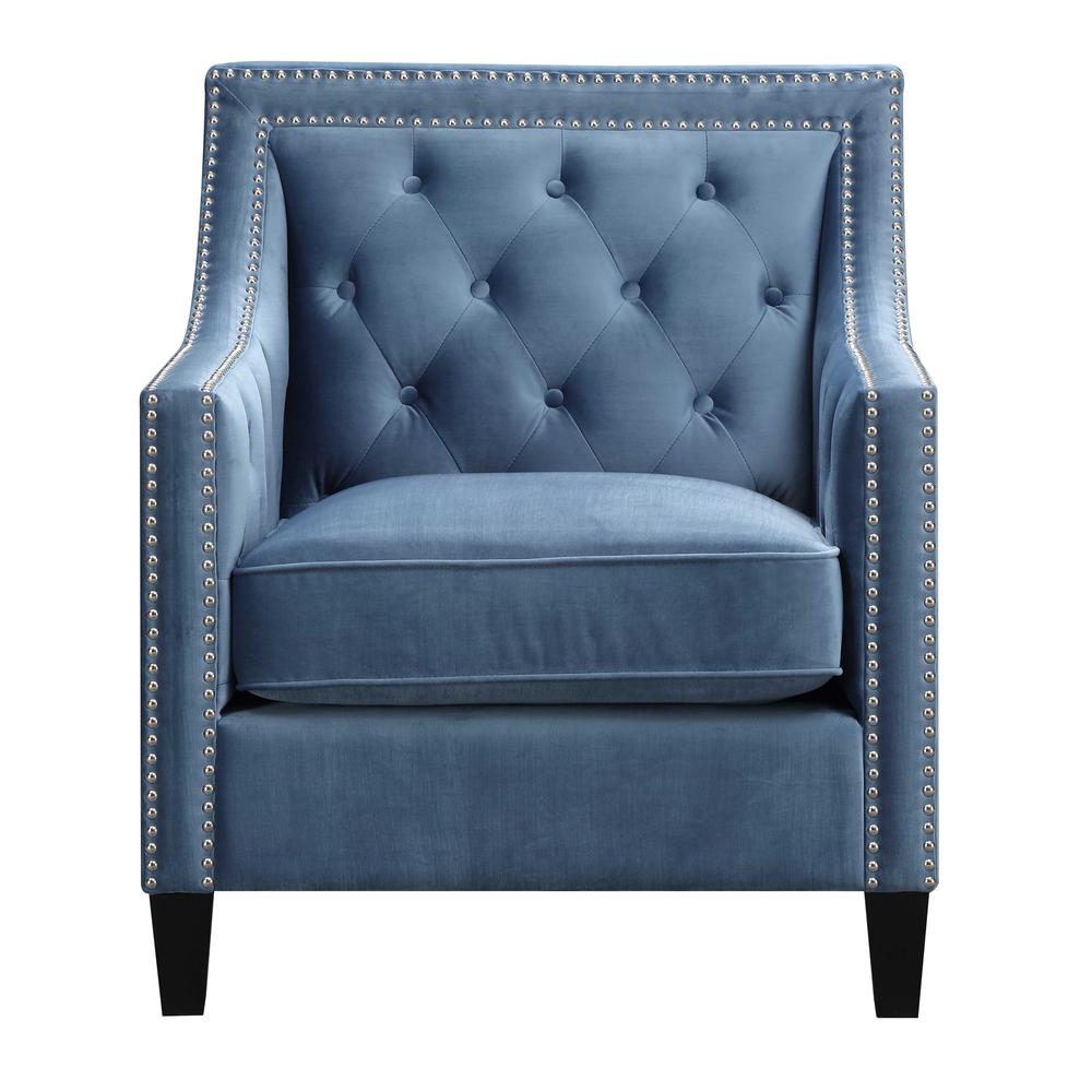 Teagan Accent Chair in Marine Blue. Picture 1