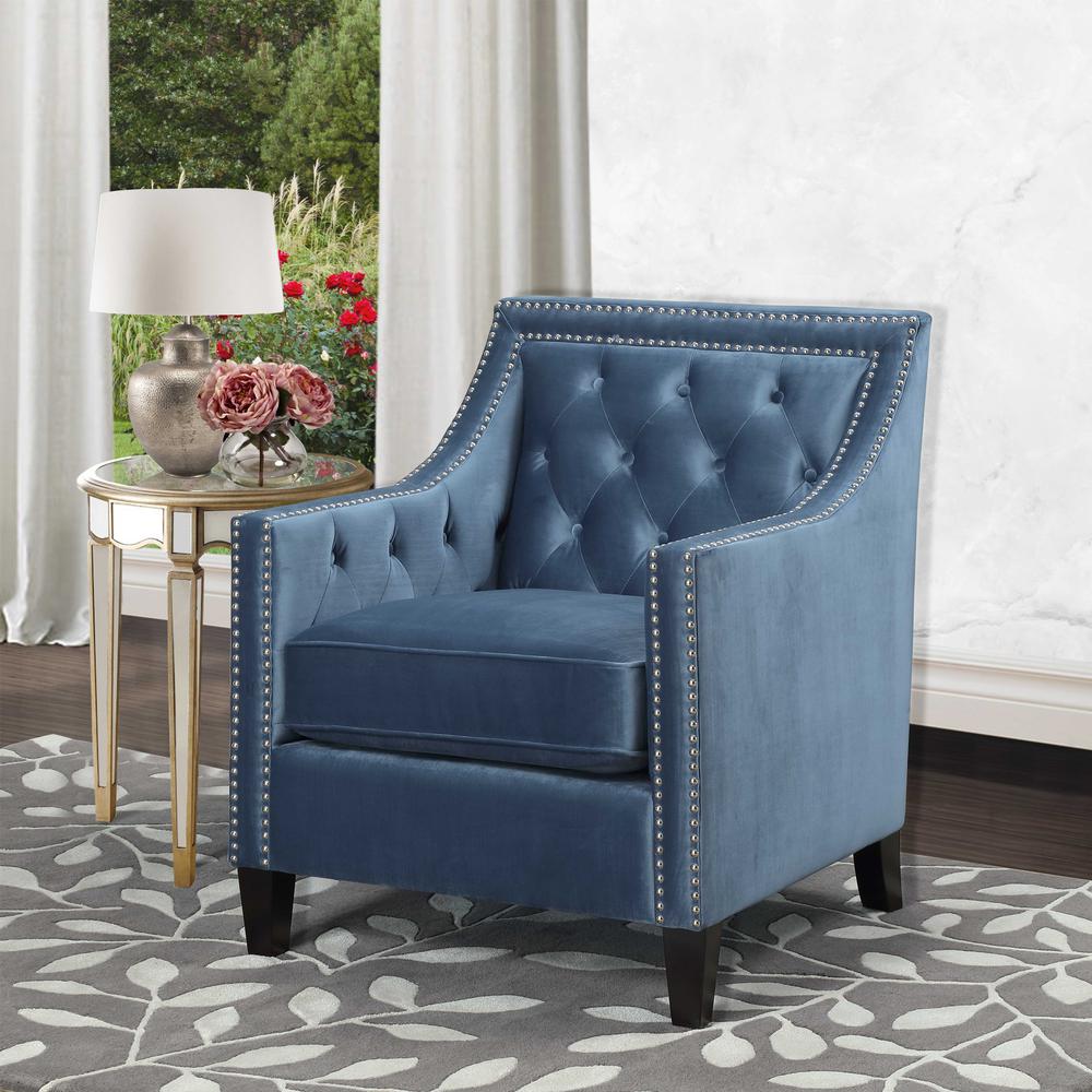 Teagan Accent Chair in Marine Blue. Picture 3