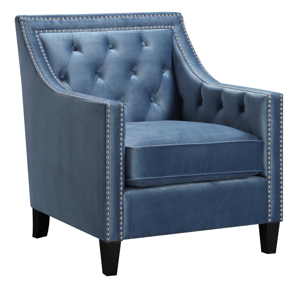 Teagan Accent Chair in Marine Blue. Picture 4