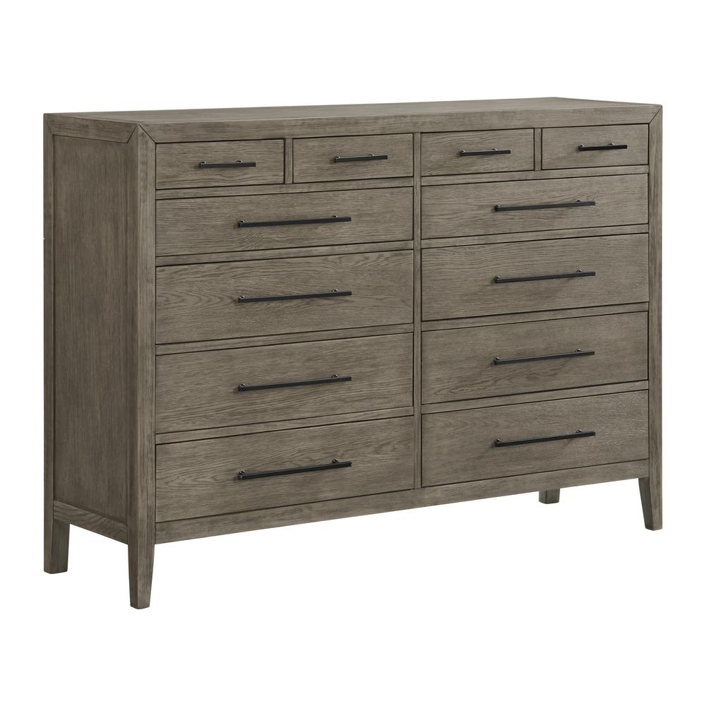 Armes 12-Drawer Dresser in Grey. Picture 1